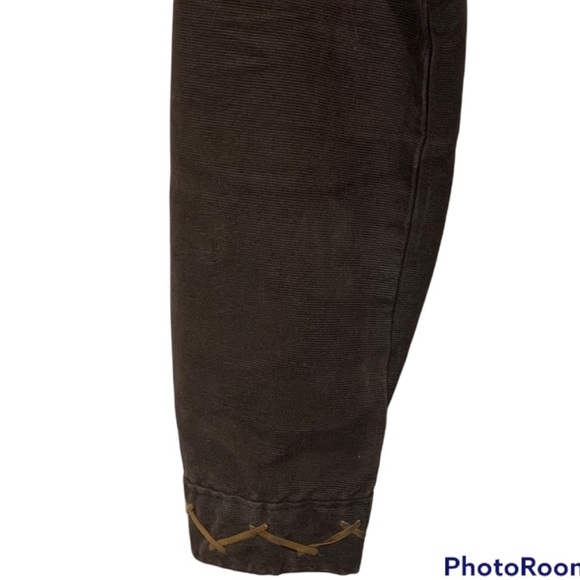 Vintage Cropped Dragon Patch Denim Jacket Brown 42 - Picture 8 of 14